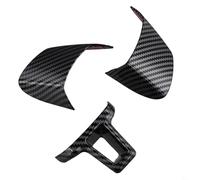 Honseadek Lot de 3 housses de volant pour intérieur de voiture, texture fibre de carbone, compatible avec Golf 2009-2013, Bora 2009-2012, Eos 2011-2014