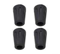 Honseadek Lot de 4 embouts en caoutchouc antidérapants de 10 mm de diamètre intérieur pour bâtons de randonnée et cannes, noir
