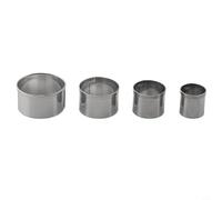 Honseadek Lot de 4 emporte-pièces ronds en acier inoxydable pour pâtisserie, anneau à gâteau pour mouler mousse, cheesecake et tarte, réutilisable, petit métal
