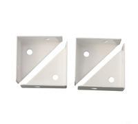Honseadek Lot de 4 équerres en fer lourd de 1,5 mm d'épaisseur - Angle droit - Pour meubles et bois - Renfort triangulaire - Noir/blanc