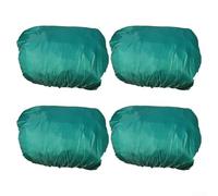 Honseadek Lot de 4 housses de pluie pour panier arrière de vélo, sacs en polyester imperméable avec ourlet élastique pour une protection résistante aux intempéries (vert foncé)
