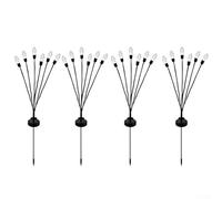 Honseadek Lot de 4 lanternes solaires d'extérieur à DEL pour allée de jardin, design à piquet à 6 LED, décoration durable résistante aux intempéries (1)