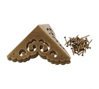 Honseadek Lot de 4 protections d'angle décoratives en laiton avec motif nuage de bon augure, finition cuivre antique pour coffres, armoires et boîtes vintage