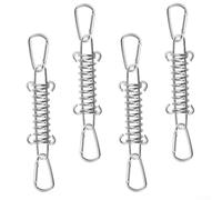 Honseadek Lot de 4 ressorts de tension en acier inoxydable avec 8 mousquetons pour auvent et tente, forte élasticité, camping, plage, voile solaire