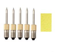 Honseadek Lot de 5 pointes de fer à souder de rechange avec interface E10, pointes d'aiguille de soudage en acier cuivre pour soudure de ligne de pointe, soudure et étamage, accessoires de batterie
