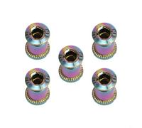 Honseadek Lot de 5 vis et écrous de pédalier M8 pour VTT vélo pliant de route, triple plaque, acier avec placage PVC coloré, 5 pièces (L)