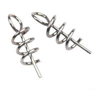 Honseadek Lot de 50 goupilles à ressort pour leurres souples - Aiguille à manivelle en acier inoxydable avec joint torique - 14 mm - 0,13 g - Argenté