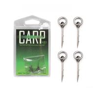 Honseadek Lot de 6/10 hameçons professionnels pour pêche à la carpe avec épingles à bouillettes en acier inoxydable et 12 bouchons d'appâts - 6/10 pièces pour divers appâts (A-0,6 x 10 mm, 0,6 x 10 mm