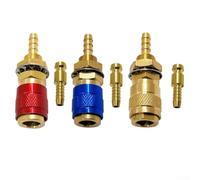 Honseadek Lot de 6 raccords rapides en laiton de 8 mm de diamètre intérieur pour torche de soudage TIG, filetage de 12 mm, bleu et rouge
