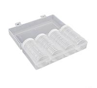 Honseadek Lot de 60 boîtes de rangement pour pièces de monnaie de 40 mm avec doublure en mousse réglable, résistante aux rayures, transparente (A)