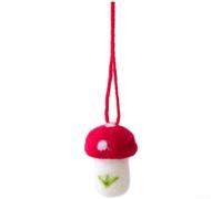 Honseadek Lot de mini champignons en feutre pour sapin de Noël - Décorations à suspendre en laine faites à la main - Rouge et vert - 5 x 3 cm à 9 x 6 cm - Décoration de vacances (C)