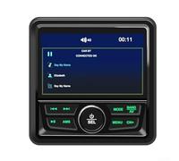 Honseadek Marine Radio Bateau Stéréo Digital Media Audio Player avec 4 x 50W RMS, USB/AUX, étanche, écran LCD 2.8, pour sortie RCA caisson de basses pour yacht et moto