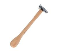 Honseadek Marteau de fabrication de bijoux avec manche en bois, tête en métal, visage rond pour orfèvre, bijoutiers, outils de travail du métal et d'artisanat (B)
