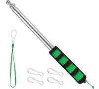 Honseadek Mât télescopique à main avec clip, en acier inoxydable, longueur réglable, 2,5 m, pour guides touristiques, enseignement en plein air, randonnée et festivals (vert)