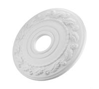 Honseadek Médaillon rond en polyuréthane de 40,6 cm, plaque décorative blanche, style rétro pour plafonnier ou ventilateur, couvre les imperfections, améliore la maison