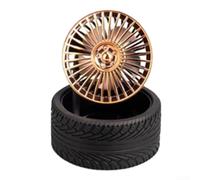 Honseadek Mini ventilateur rétro USB avec roue, compact et portable pour bureau, maison, voyage, appareil de refroidissement silencieux 5 V pour ordinateur portable (doré)