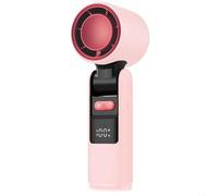 Honseadek Mini ventilateur turbo portable haute vitesse avec refroidisseur à glace, avec écran LED, 100 vitesses réglables et pliables pour voyage, bureau, camping (rose)