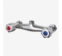 Honseadek Mitigeur de douche moderne pour salle de bain, robinet en laiton double sortie chromée, avec robinet d'eau mural à double contrôle, mitigeur thermostatique pour barre de douche