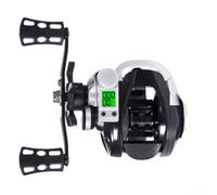 Honseadek Moulinet de pêche numérique avec alarme de morsure de poisson et compteur de profondeur, rapport de vitesse élevé 7,2:1 pour lancer long, en alliage d'aluminium pour gauche ou (argent gauche