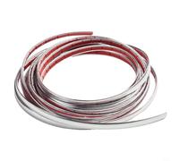 Honseadek Moulure latérale chromée argentée pour décoration de portière de 10 mm - Installation en PVC flexible avec bande simple - 5 m
