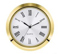 Honseadek Mouvement d'horloge à quartz de 55 mm, cadran à chiffres arabes, pièces de rechange, finition dorée, construction en plastique et en métal, chronométrage précis (chiffres romains dorés)