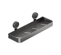 Honseadek Organiseur de douche gris 30 cm 40 cm disponible en étagère de salle de bain à ventouse support de rangement mural en TPE sans perforation avec drainage inférieur pour style (40 cm)