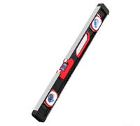 Honseadek Outil de niveau magnétique en alliage d'aluminium avec 2 aimants puissants pour surfaces ferreuses, anti-chute avec côtés en plastique, options de 30/40/50/60/80/100/120 cm, noir + rouge (50