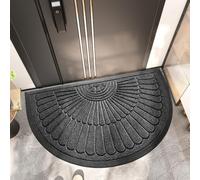 Honseadek Paillasson d'entrée avec dos en caoutchouc robuste pour entrée de la maison, absorbant l'eau, pour intérieur et extérieur, paillasson de jardin basse (Doloba, gris, 50 x 80 cm)