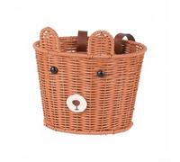 Honseadek Panier avant de vélo pour enfants, panier de vélo tissé rétro | Petit panier en plastique rotin pour enfant pour tricycle, vélo mignon