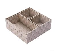 Honseadek Panier de rangement tissé à la main en nylon durable, organiseur multi-usage pour cuisine, salle à manger ou bureau, peut contenir des bouteilles de maquillage, des articles d'épicerie et