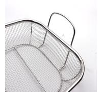 Honseadek Panier de vidange en acier inoxydable avec deux poignées pour égoutter les aliments et les huiles de friture