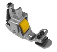 Honseadek Pied presseur à rouleaux en acier pour machines à coudre industrielles, pied à ourlet à largeur réglable, design pliable vers le bas, taille d'ourlet de 1 à 3 mm, textile (roue dentée en