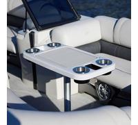 Honseadek Piédestal en alliage d'aluminium de qualité marine, socle de table réglable pour camping-car avec pivot à 360°, pied de table télescopique de 450 à 700 mm, table en aluminium amovible