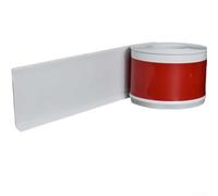 Honseadek Plinthe en PVC souple, 4 m de long, 8 cm de hauteur, design imperméable à bord en L, dos automatique, bordure moulée flexible pour mur et sol (blanc)