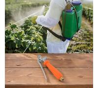 Honseadek Poignée de pulvérisation à gâchette pour jardin, pulvérisateur antiparasitaire en laiton, plastique, corps en acier inoxydable, buse réglable, poignée pistolet haute pression, rouge, 18 cm