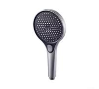 Honseadek Pommeau de douche à grand panneau de 13 cm, haute pression, noir, 3 modes, débit réglable, douche à main, économie d'eau, facile à installer, en plastique ABS avec buses de jet en silicone