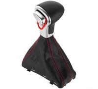 Honseadek Pommeau de levier de vitesse en cuir pour A4 pour A6 2004-2015 Transmission automatique Compatible avec véhicules avec conduite à gauche, ligne noire et rouge (ligne rouge)
