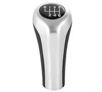 Honseadek Pommeau de levier de vitesse pour série 3 E36 E46 E90 E91 E92 E93 Série 5 E39 E60 E61 Série 6 E63 X3 E83 pour X5 E53 6 vitesses ABS avec finition argentée