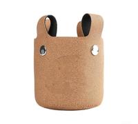 Honseadek Porte-bouteille d'eau de vélo en alliage avec housse en cuir rétro, porte-bouteille sécurisé pour tasses à café, support de guidon à fixation rapide (style 4)