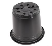 Honseadek Pot de fleurs rond en plastique noir pour plantes d'intérieur, convient pour orchidée, succulente, bonsaï, herbe, fleur, petit 150 x 105 x 132 mm et grand 170 x 120 x 140 mm (B)