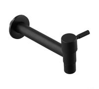 Honseadek Pour extérieur cuisine salle de bain balcon en acier inoxydable résistant à la rouille long manche balai robinet - finition noire murale gain de place Fa (L)