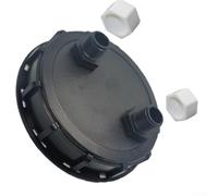 Honseadek Pour Ibc avec couvercle Dn150 163 mm pour filetage mâle Adaptateur de réservoir en plastique Bouchon de réservoir de stockage de pluie plus applications industrielles Noir (2 trous avec