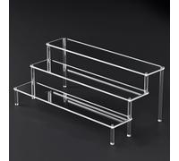 Honseadek Présentoir en acrylique transparent à 2 à 5 niveaux, design modulaire, étagère de rangement décorative, convient pour parfums, cupcakes, bijoux, objets de collection (3 couches de 50 cm)