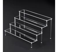 Honseadek Présentoir en acrylique transparent à 2 à 5 niveaux, design modulaire, étagère de rangement décorative, convient pour parfums, cupcakes, bijoux, objets de collection (4 étages de 40 cm)