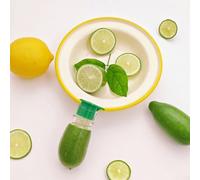 Honseadek Presse-citron manuel avec couvercle à vis, petit presse-agrumes avec filtration de pulpe intégrée et couvercle de rangement, extracteur de jus portable pour (vert)