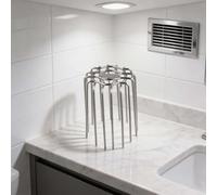 Honseadek Protection de tuyau d'évacuation en maille d'acier inoxydable pour balcon extérieur et jardin Bouchon d'extrémité de tuyau d'eau de pluie Argenté (pour tuyau de 125 mm)