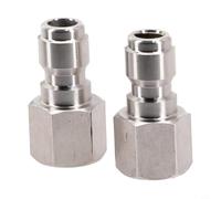 Honseadek Raccords de nettoyeur haute pression en acier inoxydable 6,35 mm mâle pour NPT Quick Connect et adaptateur femelle pour systèmes de nettoyeur haute pression 5000 PSI (1/4 femelle)