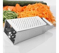 Honseadek Râpe en acier inoxydable à 4 côtés pour fromage, carottes, légumes - Outil de tranchage et de déchiquetage multifonction avec surfaces fines, grossières et moyennes