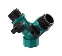 Honseadek Répartiteur de tuyau d'arrosage à 2 voies en Y - Adaptateur de robinet extérieur 3/4" avec vannes de contrôle de débit individuelles pour le jardinage, l'irrigation, le lavage de voiture et