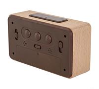 Honseadek Réveil en bois avec affichage LED sensible à la lumière - Grande horloge numérique de 13,8 x 7,7 cm pour table de chevet - Fonctionnement silencieux - Date Dis (A)